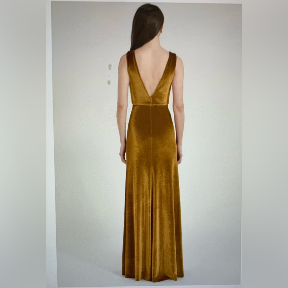 Jenny Yoo Logan velvet dress in Marigold